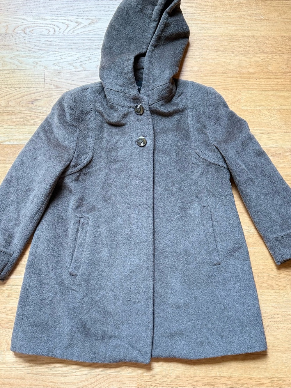 Jones New York Hooded Pea Coat in Charcoal